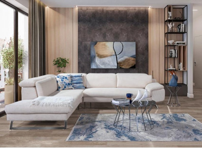 White corner upholstered sofa L-shape sofas living room modern living room sets