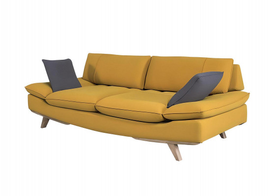 Yellow three-seater living room 3-seater sofa stylish upholstered couch new