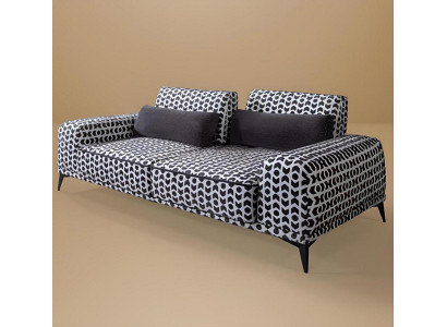 Stylish 3-seater patterned sofa upholstery couches living room wooden frame
