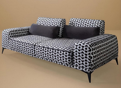 Stylish 3-seater patterned sofa upholstery couches living room wooden frame