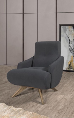 Gray lounge chair designer single-seater upholstered armchair living room furniture