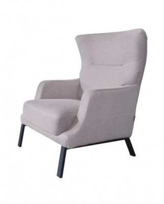 White textile armchair upholstered single-seater living room seating furniture