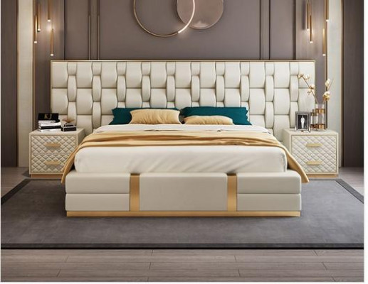 Luxury bedroom set complete room furniture bed nightstand furnishings