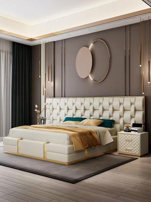 Luxury bedroom set complete room furniture bed nightstand furnishings