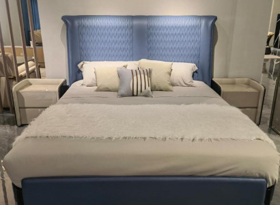 Bedroom set bed 2x nightstand 3 pcs. Design modern luxury bed group new