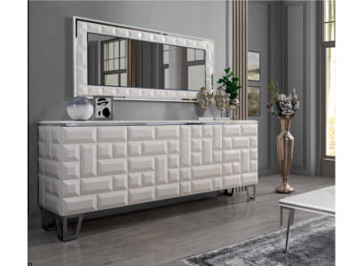 White luxury dresser designer rectangular mirror modern sideboard