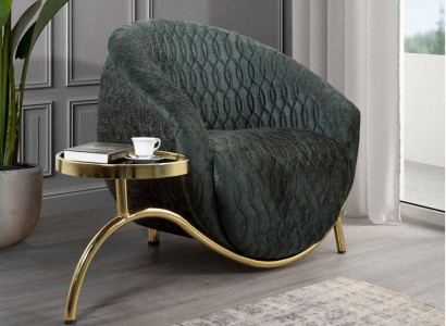 Green upholstered armchair designer lounge chair furniture luxurious 1-seater