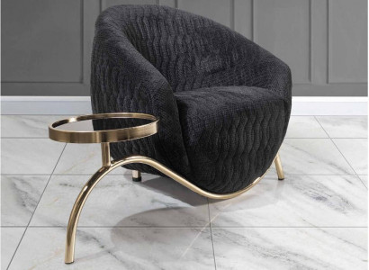 Black club chair, designer cocktail chair, modern single-seater chair
