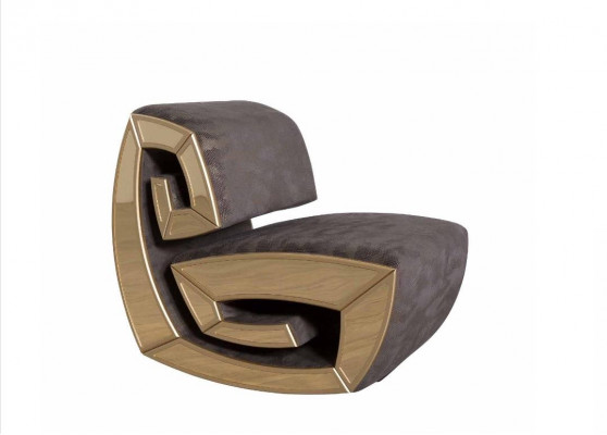 Brown-Golden Recliner Designer Chair Relaxation Living Room Seat New