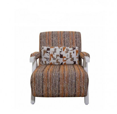 Multicolored armchair designer seating luxurious upholstered single-seater