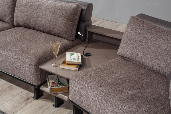 3-seater sofa including side table Comfortable living room couch
