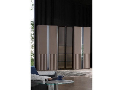 Beige wardrobe modern bedroom cabinets stylish wooden furniture