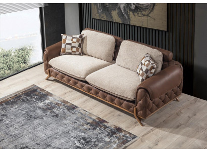 Stylish 3-seater sofa designer living room couch exclusive three-seater