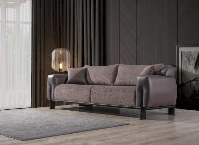 Brown living room 3-seater designer sofa exclusive couches new