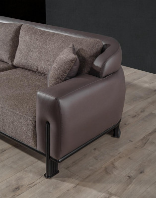 Brown living room 3-seater designer sofa exclusive couches new
