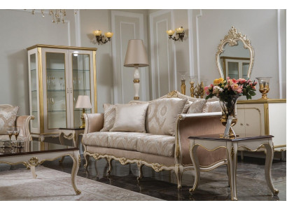 Luxury three-seater sofa 3-seater sofas seat design classic couches beige