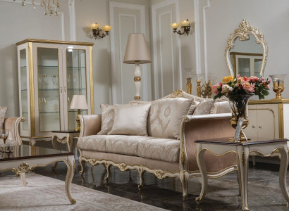 Luxury three-seater sofa 3-seater sofas seat design classic couches beige