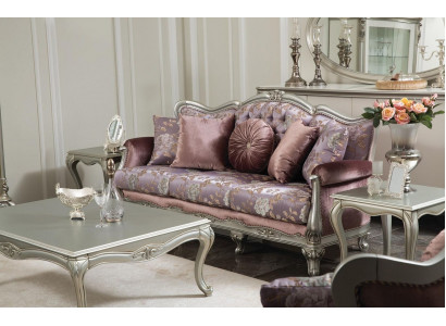 Sofa 3-seater Purple Living Room Classic Design Furniture Sofas Luxury New
