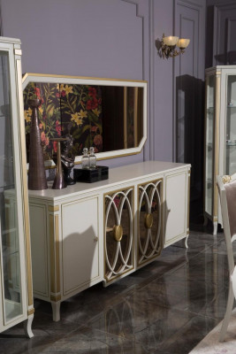 Sideboard Luxury Wood Cabinet Living Room Glass Cabinet New