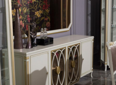 Sideboard Luxury Wood Cabinet Living Room Glass Cabinet New