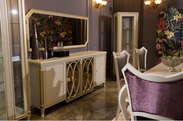 Sideboard Luxury Wood Cabinet Living Room Glass Cabinet New