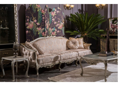 Upholstered Designer Furniture Three-Seater Sofa 3-Seater Sofas Textile Couches Large