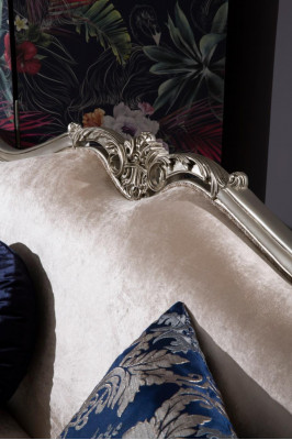 Three-seater luxury sofa, 3-seater sofas, Baroque Rococo fabric design couch