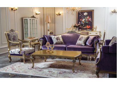 Luxury Sofa Set 3+2+1-Seater Coffee Table Sofas Armchair Fabric Couch 4-piece Set.