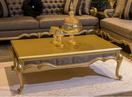 Complete set sofa suite 3+3+1+1 seats sofas coffee table baroque rococo 5-piece