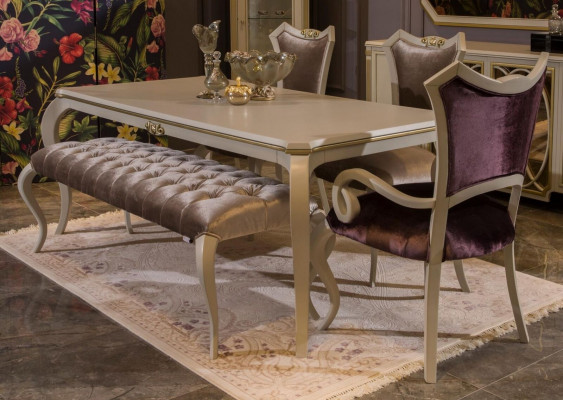Design dining room set 8-piece dining table chair sideboard display cabinet stool wood