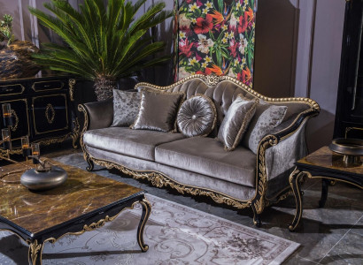 Classic luxury sofa 3-seater sofas seating fabric design couch style textile