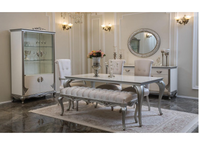 Dining Room Set 9-piece Dining Table Chair Sideboard Display Cabinet Mirror Dining Tables Wood