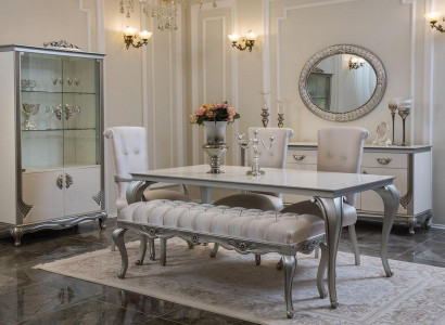 Dining Room Set 9-piece Dining Table Chair Sideboard Display Cabinet Mirror Dining Tables Wood