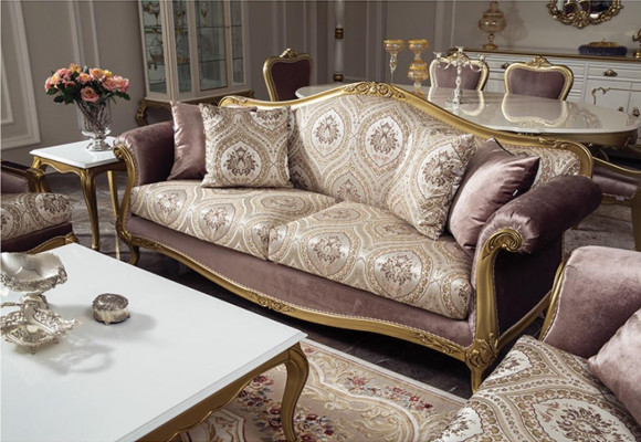 Luxury sofa set coffee table sofas armchair fabric couch set 4-piece velvet