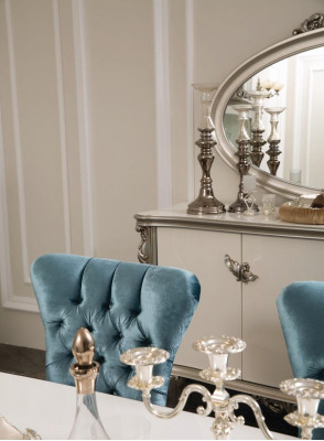 Dining room set ensemble display cabinet table 6x chair sideboard mirror Art Deco 10-piece set