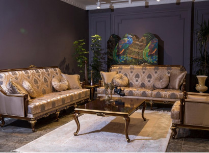 Complete Set Sofa Suite 3+3+1 Seat Coffee Table Designer Sofas 4-piece