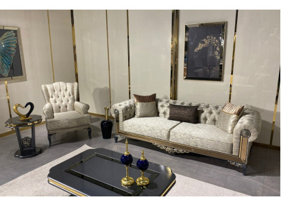 Sofa set 3+1 seater set design sofas upholstery textile relax sofa 2-piece