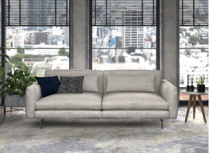 Three-seater couch modern living room furniture textile sofas gray modern style