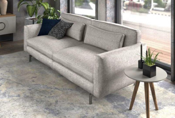 Three-seater couch modern living room furniture textile sofas gray modern style