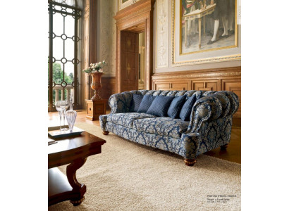 Two-seater sofa 2-seater sofas fabric luxury wood living room furniture blue