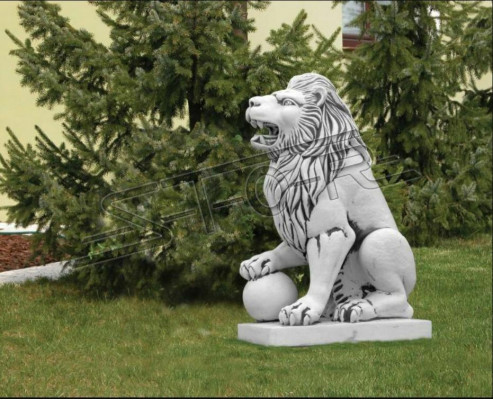 XXL Lion Figure Garden Terrace Decoration Antique Style Decorative Stone Sculpture