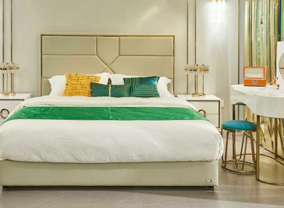 Room Luxury Beds + 2 Nightstands Console 3 pcs. Bed Sleeping Set Suite