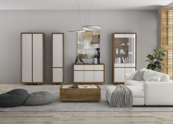 Living room set display cabinet chest of drawers wall units cabinets table furniture wood 4-piece set