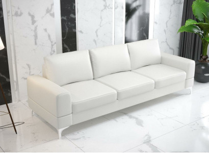 Living Room Design Textile 3-Seater White Elegant Modern Sofa Couch Upholstery New