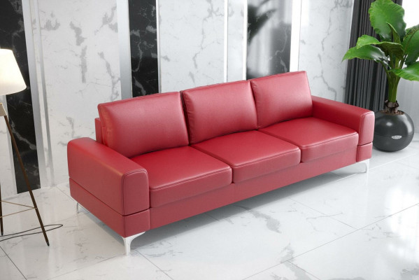 Living Room Design Textile 3-Seater White Elegant Modern Sofa Couch Upholstery New