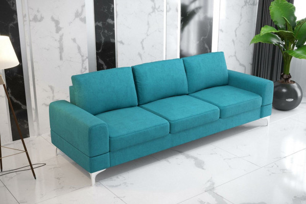 Living Room Design Textile 3-Seater White Elegant Modern Sofa Couch Upholstery New