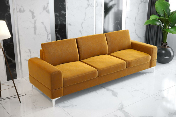Living Room Design Textile 3-Seater White Elegant Modern Sofa Couch Upholstery New