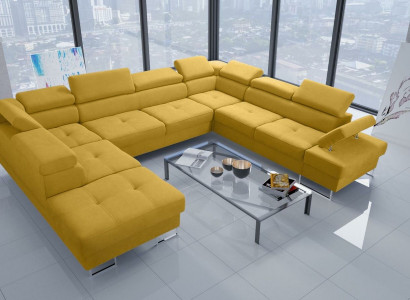Living landscapes corner sofa couch fabric leather upholstery seating corner sofa U-shaped sofas