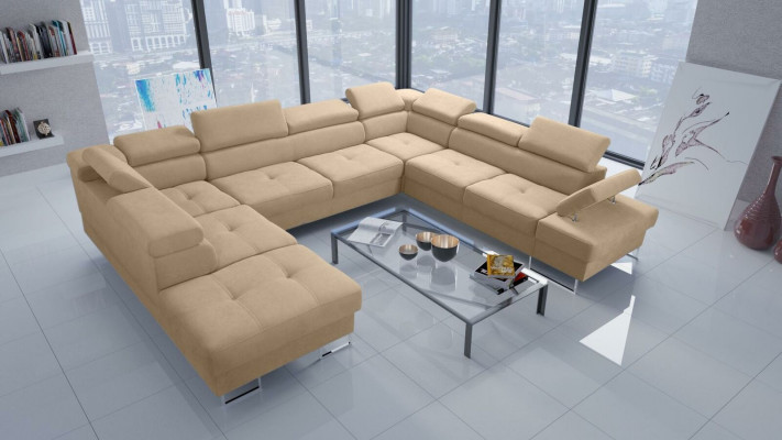 Living landscapes corner sofa couch fabric leather upholstery seating corner sofa U-shaped sofas