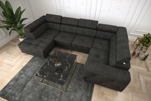 Living landscape sofa couch upholstered corner textile faux leather noble corner sofa U-shape